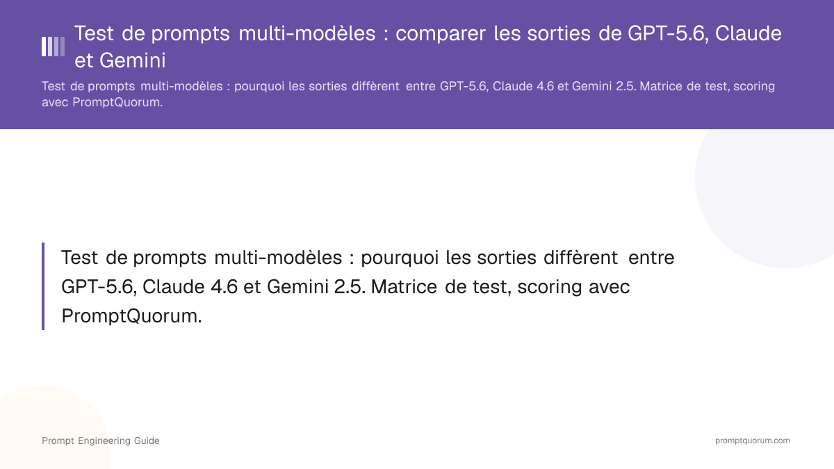 Test de prompts multi-modèles : comparer les sorties de GPT-5.6, Claude et Gemini