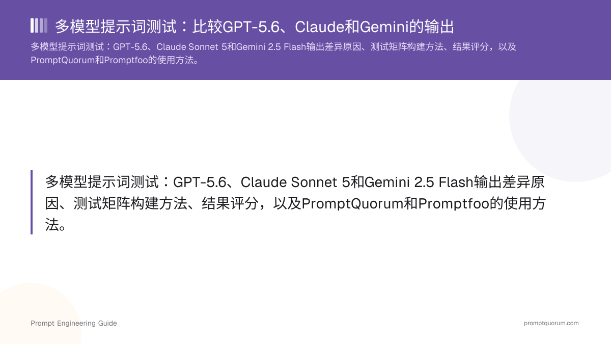多模型提示词测试:比较GPT-5.6、Claude和Gemini的输出