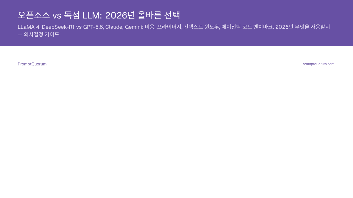 오픈소스 vs 독점 LLM: 2026년 올바른 선택