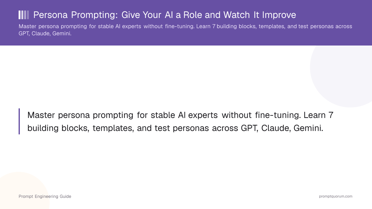 Persona Prompting: Give Your AI a Role and Watch It Improve