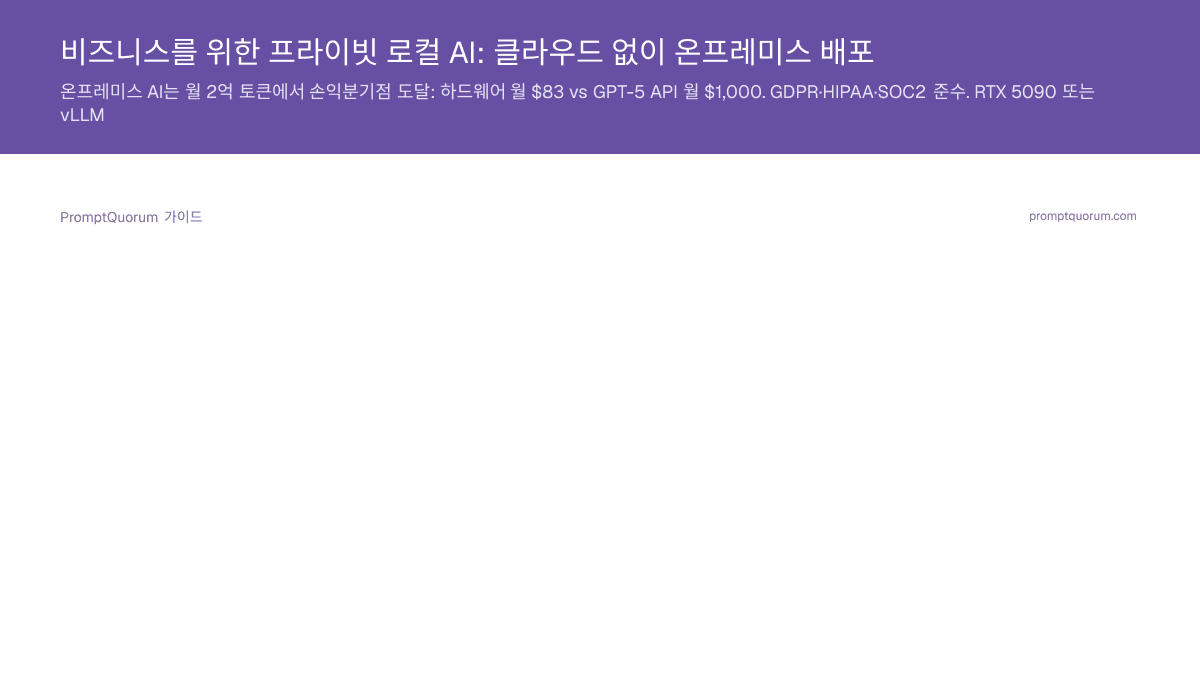 비즈니스를 위한 프라이빗 로컬 AI: 클라우드 없이 온프레미스 배포