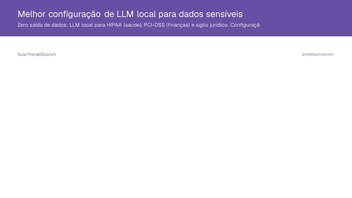 Melhor configuração de LLM local para dados sensíveis