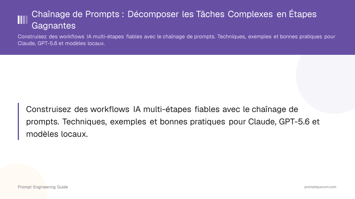 Chaînage de Prompts : Décomposer les Tâches Complexes en Étapes Gagnantes