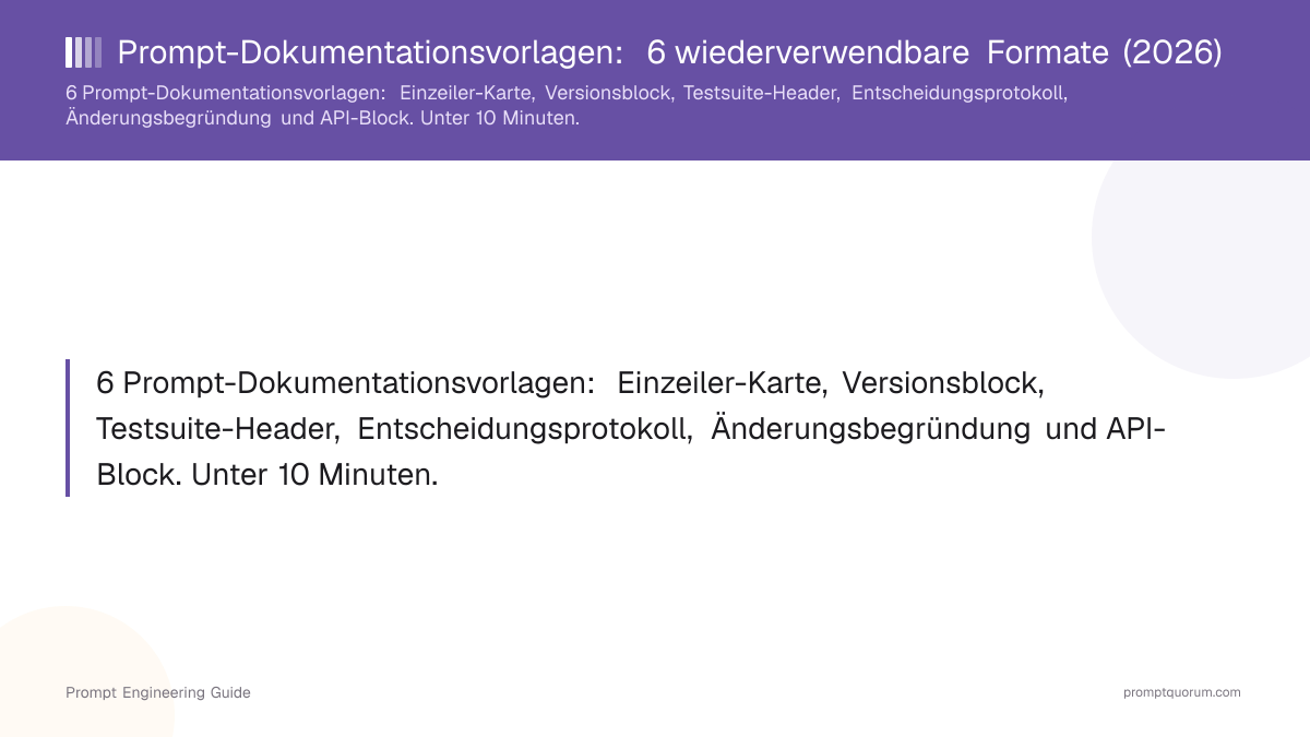 Prompt-Dokumentationsvorlagen: 6 wiederverwendbare Formate (2026)