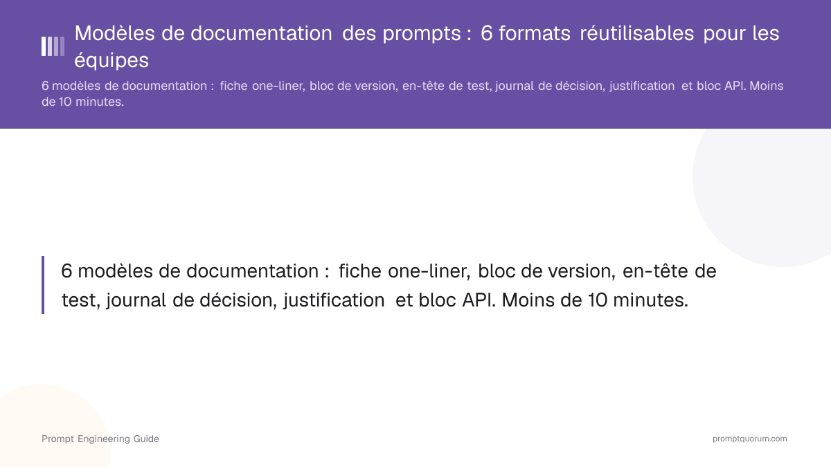 Modèles de documentation des prompts : 6 formats réutilisables pour les équipes