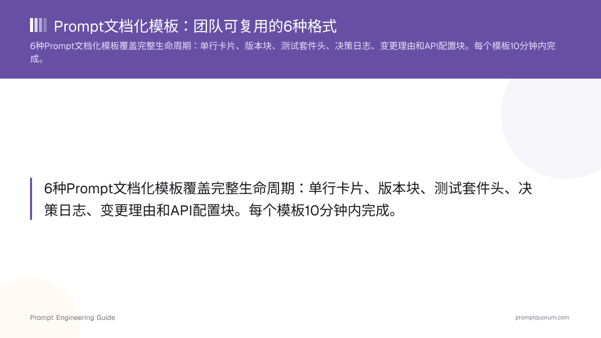 Prompt文档化模板:团队可复用的6种格式