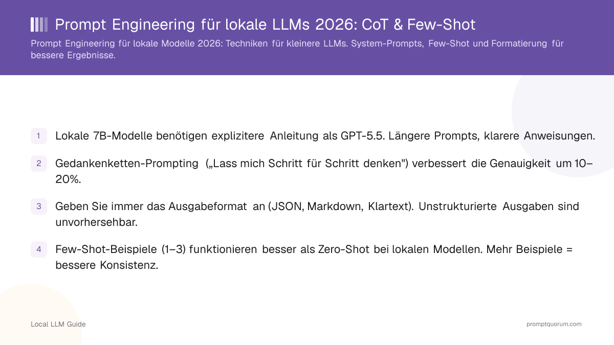Prompt Engineering für lokale LLMs 2026: CoT & Few-Shot