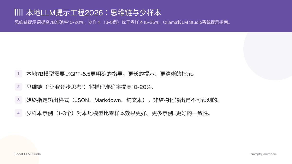 本地LLM提示工程2026:思维链与少样本