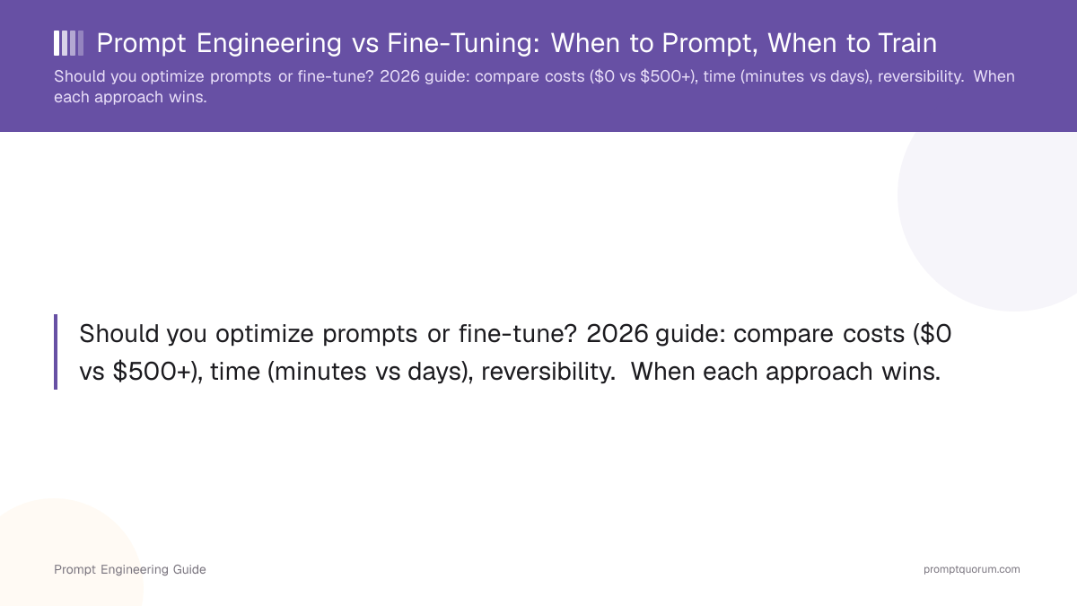 Prompt Engineering vs Fine-Tuning: When to Prompt, When to Train