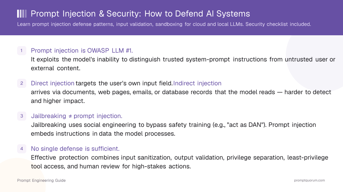 Prompt Injection & Security: How to Defend AI Systems