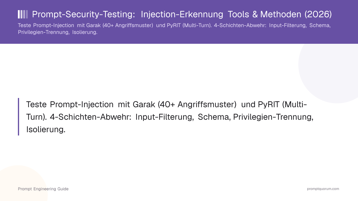 Prompt-Security-Testing: Injection-Erkennung Tools & Methoden (2026)