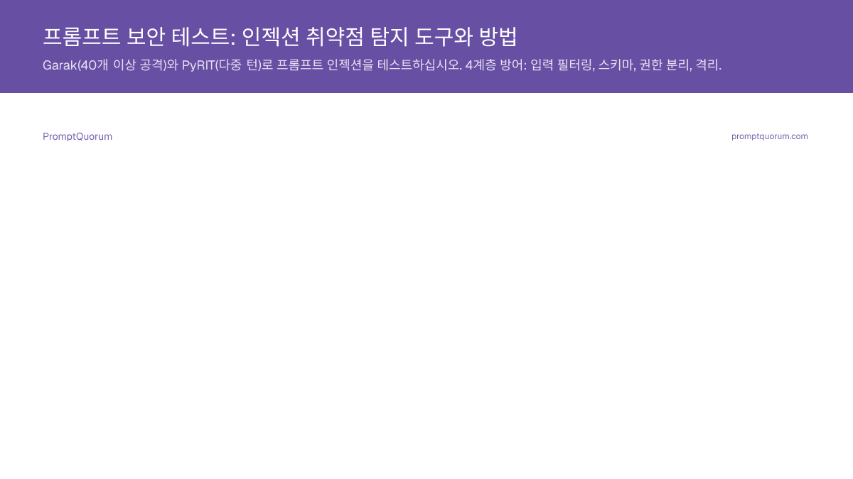 프롬프트 보안 테스트: 인젝션 취약점 탐지 도구와 방법