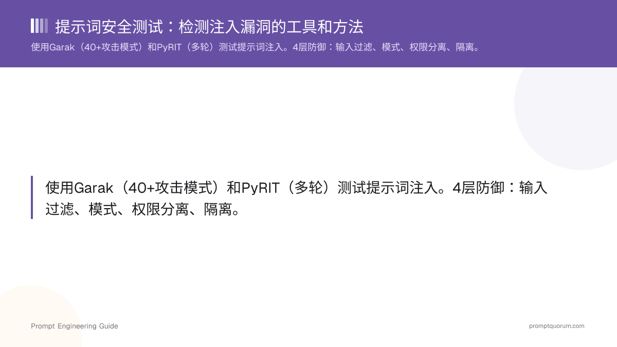 提示词安全测试:检测注入漏洞的工具和方法
