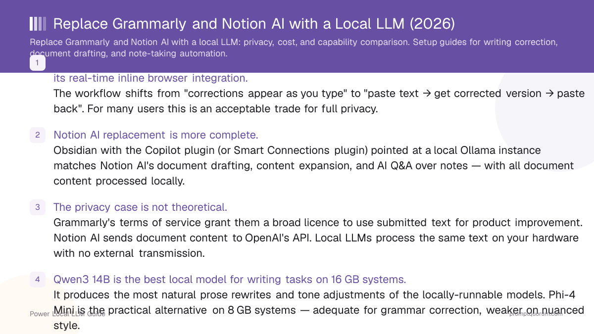 Replace Grammarly and Notion AI with a Local LLM (2026)