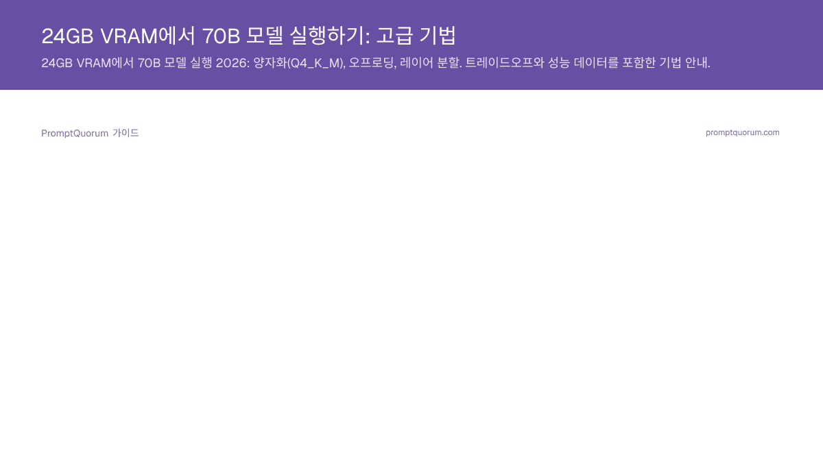24GB VRAM에서 70B 모델 실행하기: 고급 기법