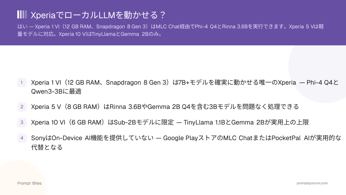 XperiaでローカルLLMを動かせる?