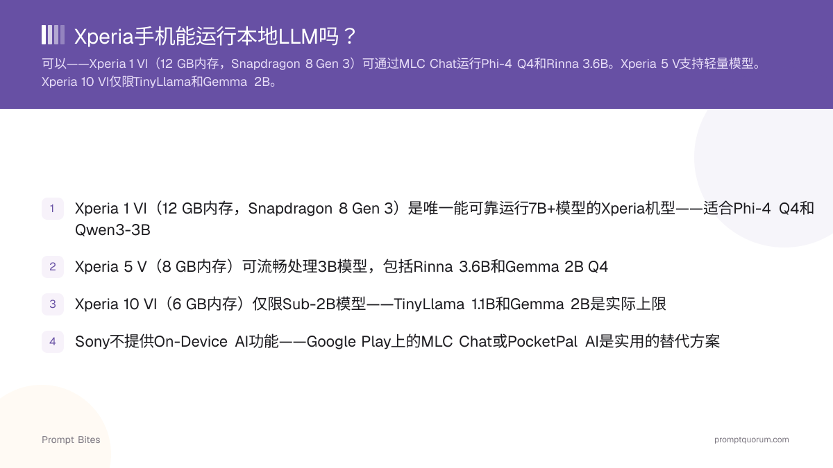 Xperia手机能运行本地LLM吗?