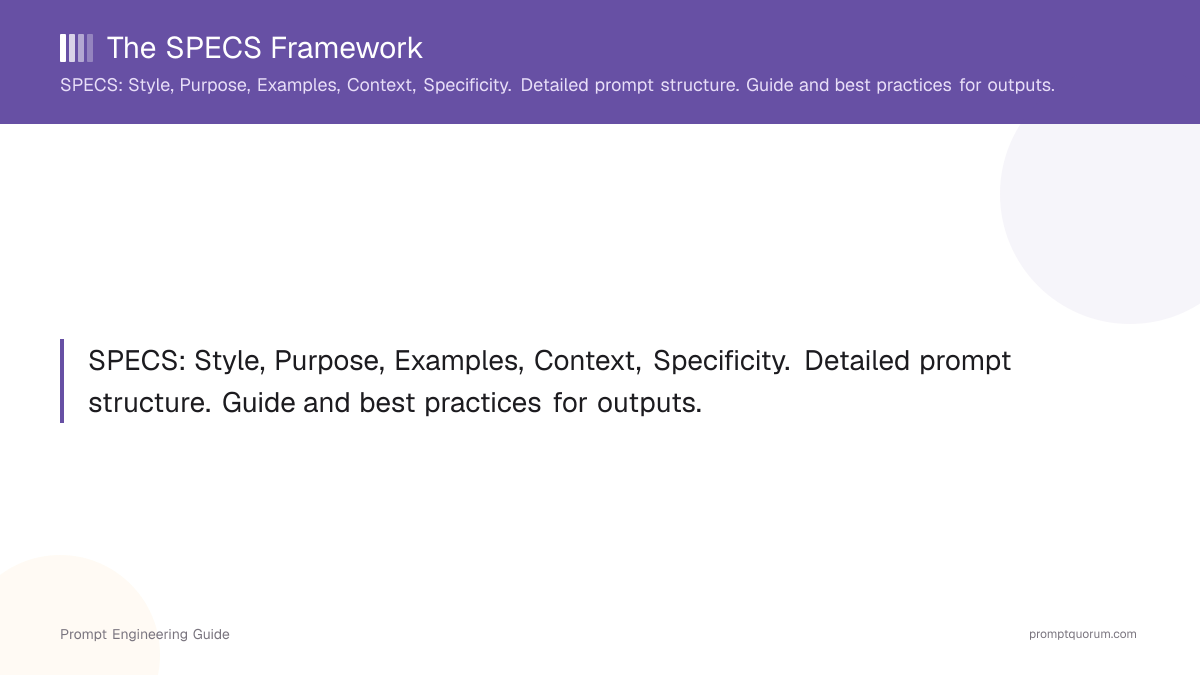 The SPECS Framework