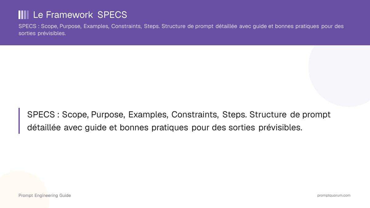 Le Framework SPECS