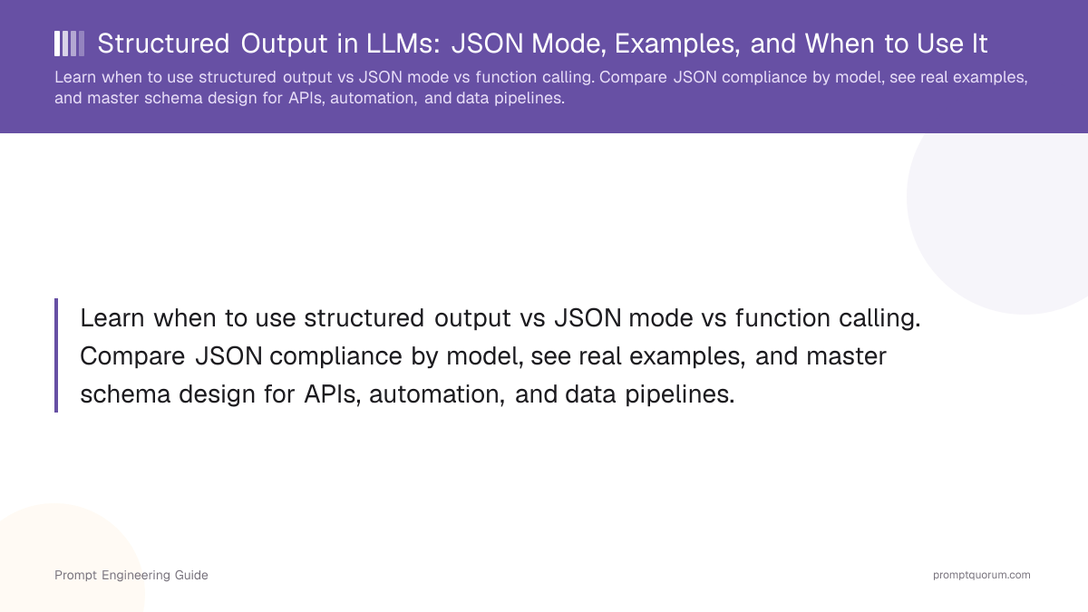 Structured Output in LLMs: JSON Mode, Examples, and When to Use It