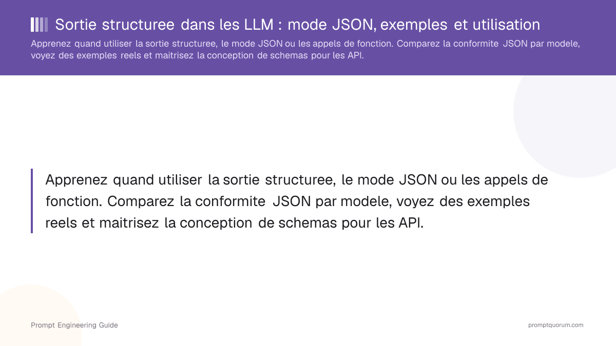 Sortie structuree dans les LLM : mode JSON, exemples et utilisation
