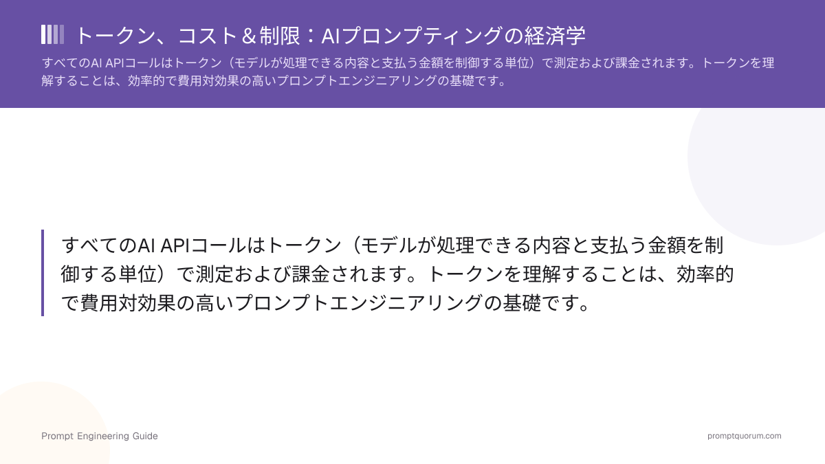 トークン、コスト&制限:AIプロンプティングの経済学