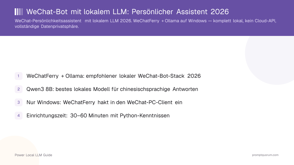 WeChat-Bot mit lokalem LLM: Persönlicher Assistent 2026