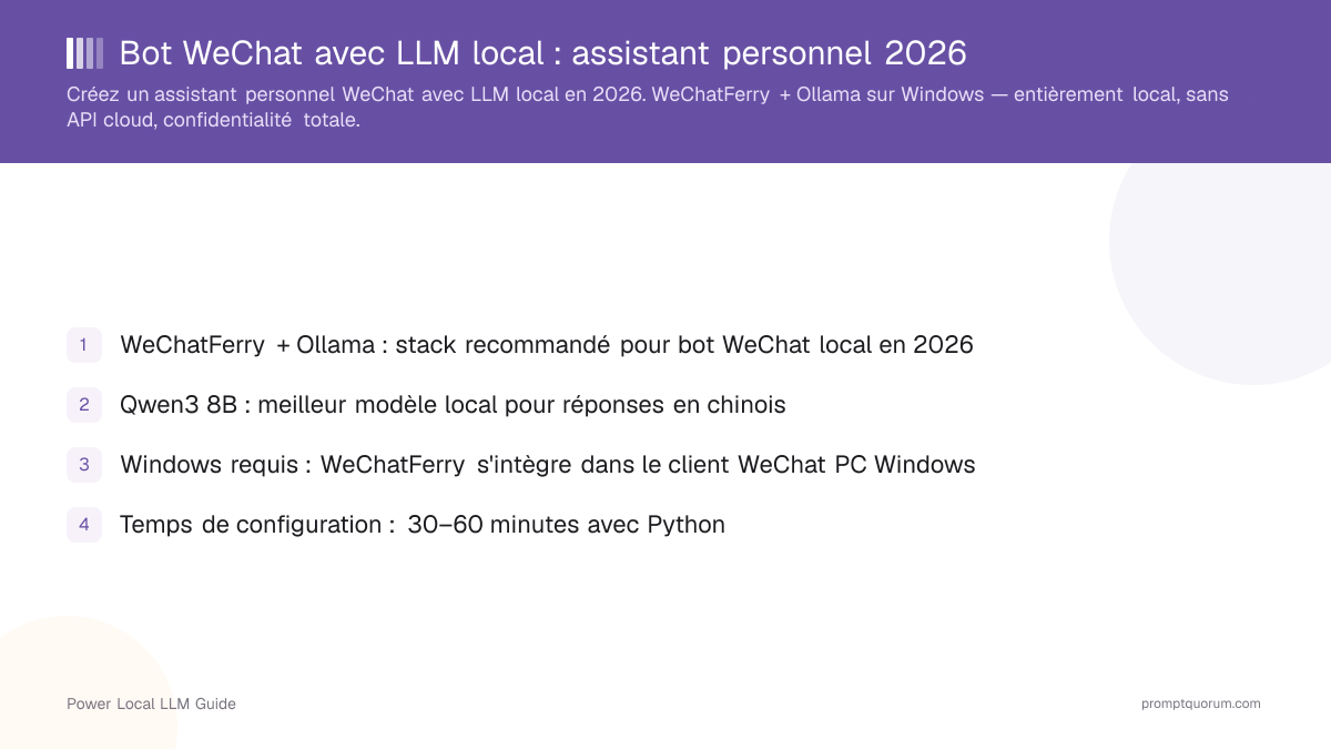 Bot WeChat avec LLM local : assistant personnel 2026
