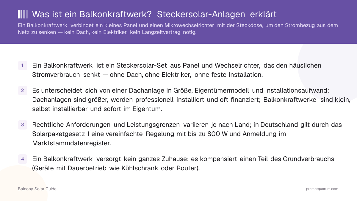Was ist ein Balkonkraftwerk? Steckersolar-Anlagen erklärt