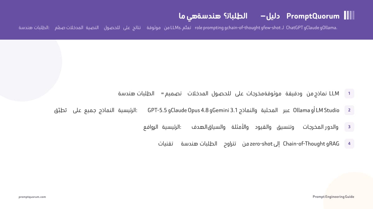 ما هي هندسة الطلبات؟ — دليل PromptQuorum