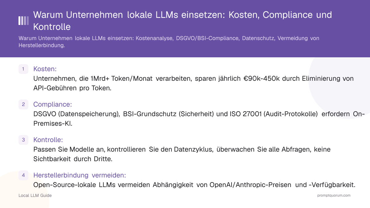 Warum Unternehmen lokale LLMs einsetzen: Kosten, Compliance und Kontrolle