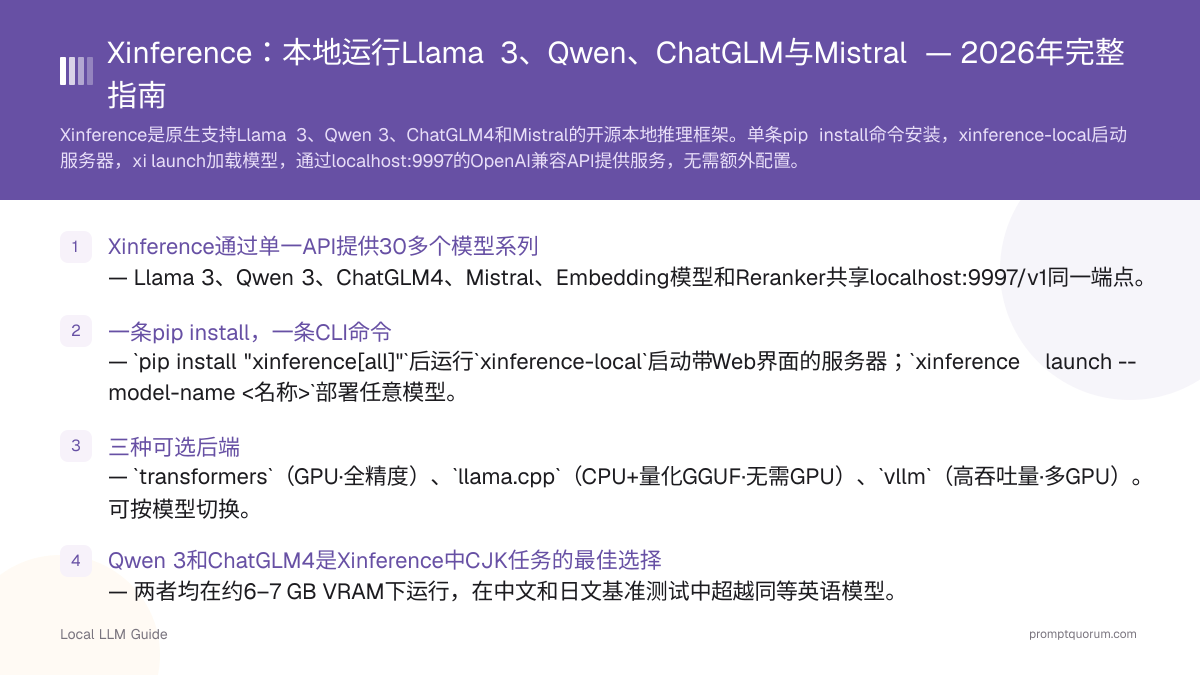 Xinference:本地运行Llama 3、Qwen、ChatGLM与Mistral — 2026年完整指南