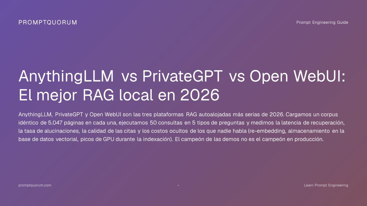 RAG local 2026: AnythingLLM vs PrivateGPT vs Open WebUI