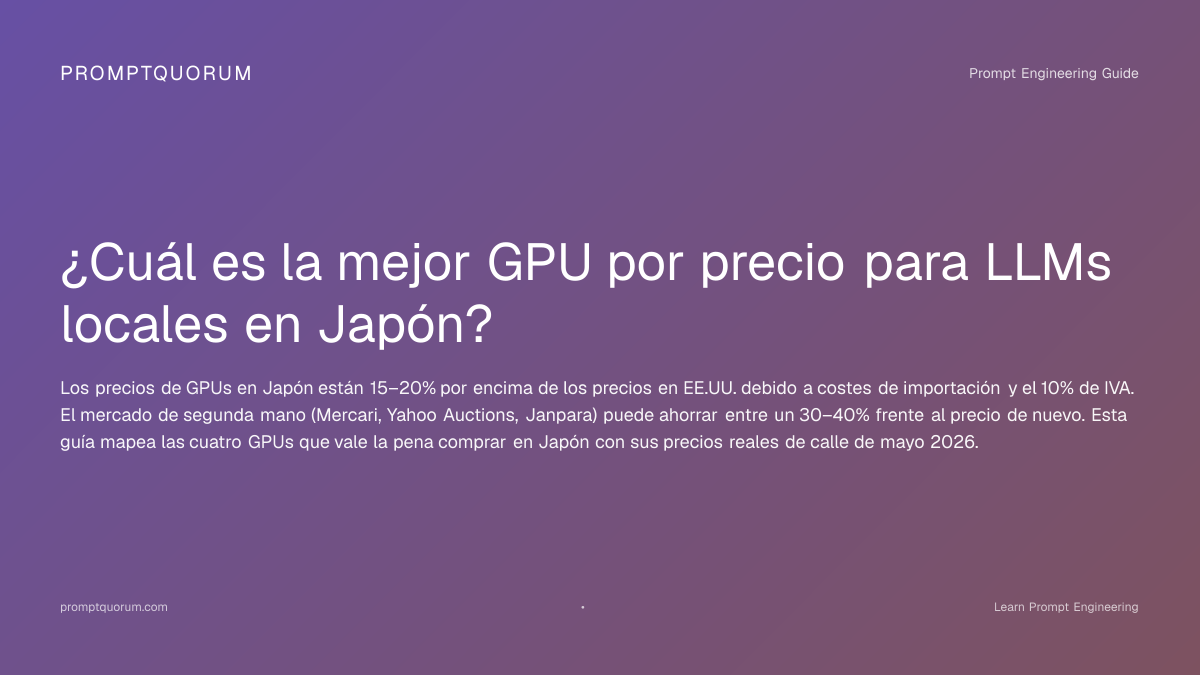 Mejor GPU por precio para LLM local Japón 2026: RTX 3060