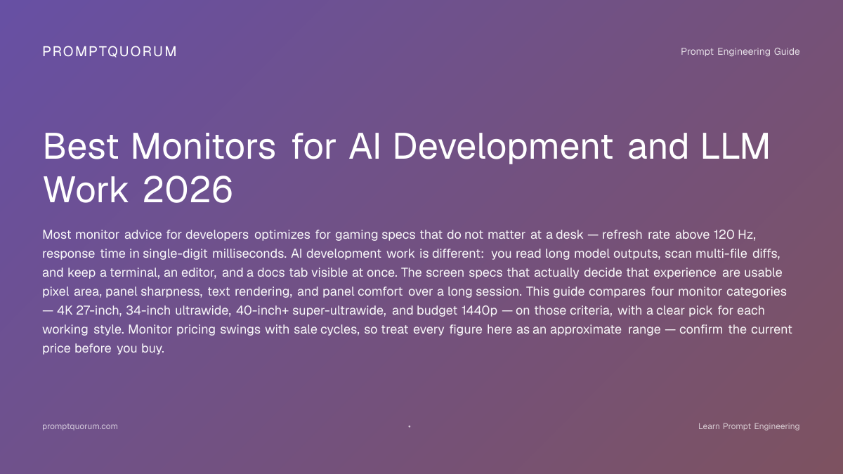 Best Monitor for AI Development 2026: 4K, Ultrawide Guide