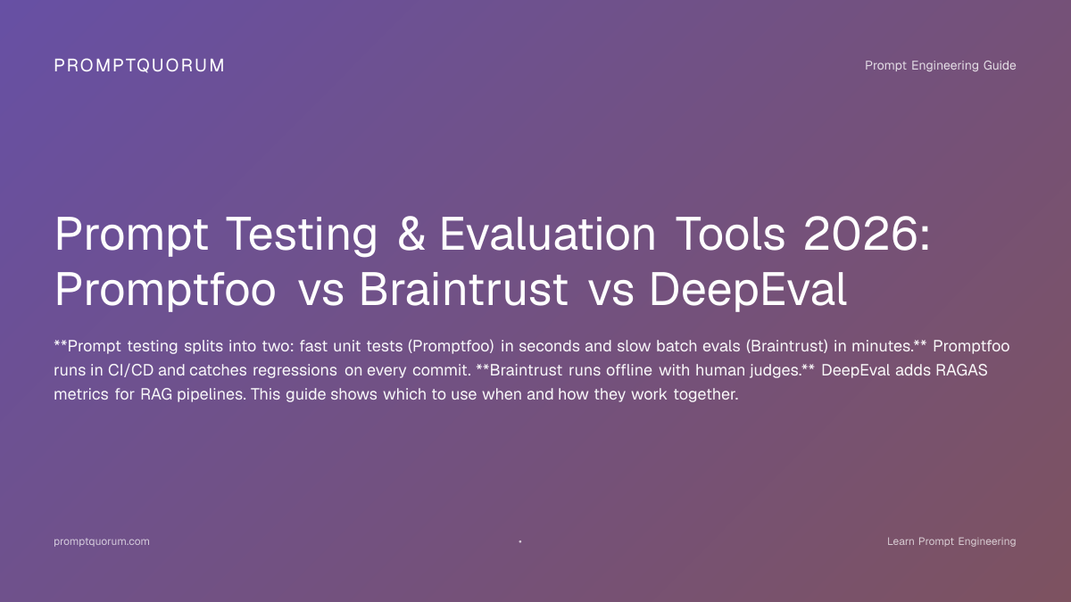 Prompt Testing & Evaluation Tools 2026: Promptfoo vs Braintr