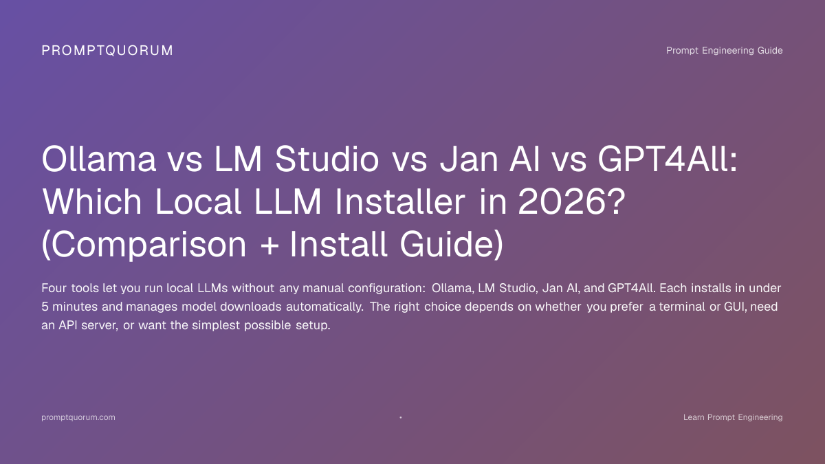 Ollama vs LM Studio vs GPT4All 2026: Compared & Tested (+ Jan AI, llama ...