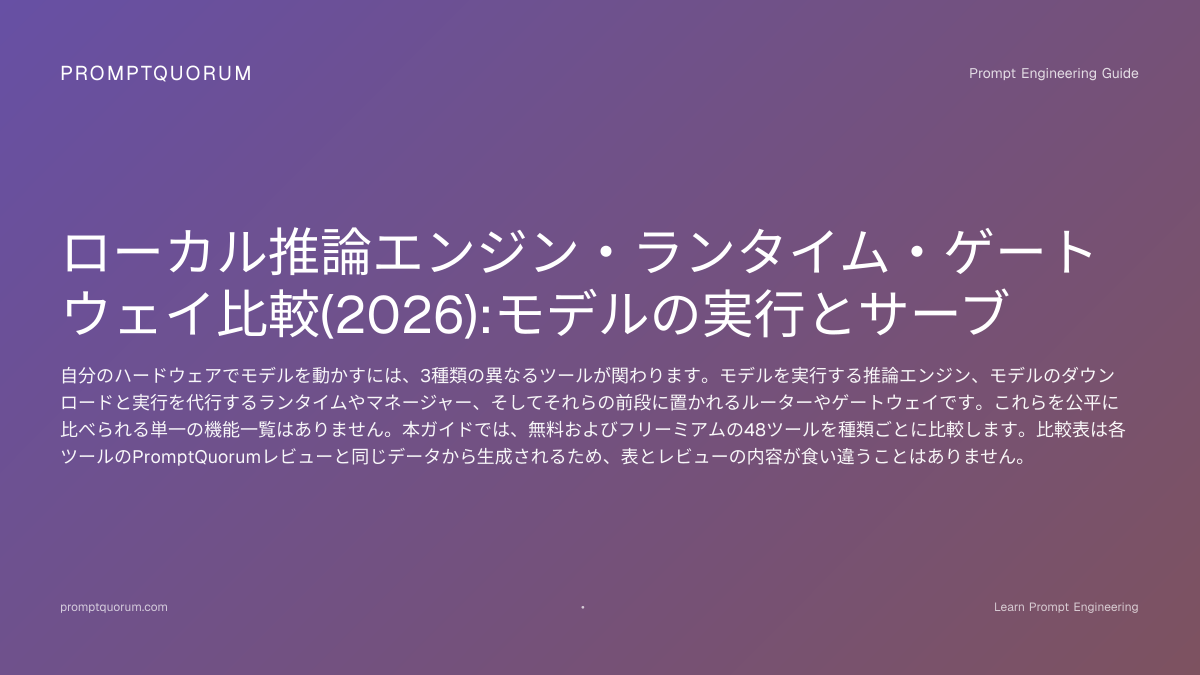 記事全文: Local Inference Engines & Runtimes Compared 2026