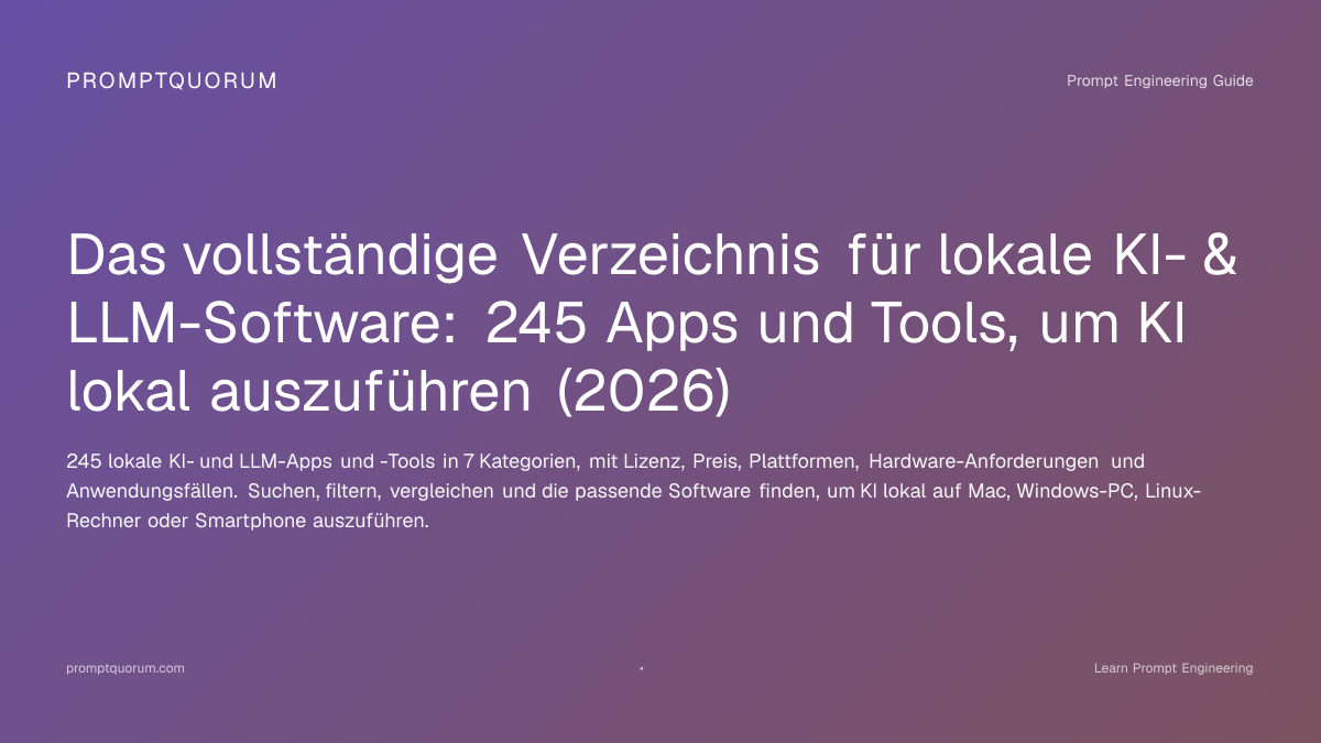 Lokale LLM-Tools 2026: 173 Apps in 7 Kategorien
