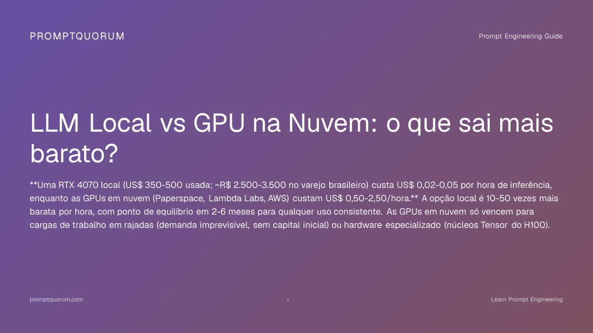 LLM Local vs GPU na Nuvem: Comparativo de Custos Paperspace, Lambda ...