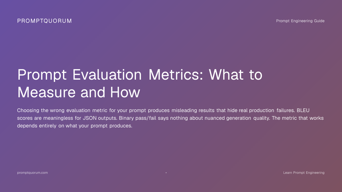 Prompt Evaluation Metrics: Pass Rate, BLEU & LLM-as-Judge (2