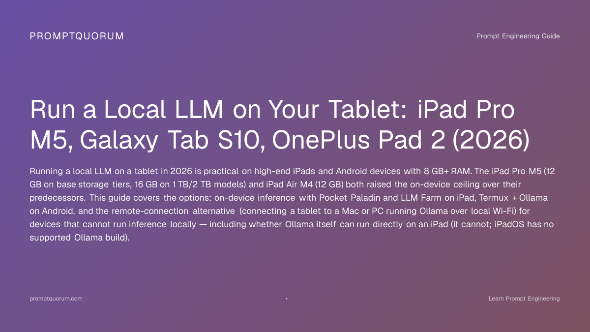 Run a Local LLM on iPad and Android Tablet in 2026