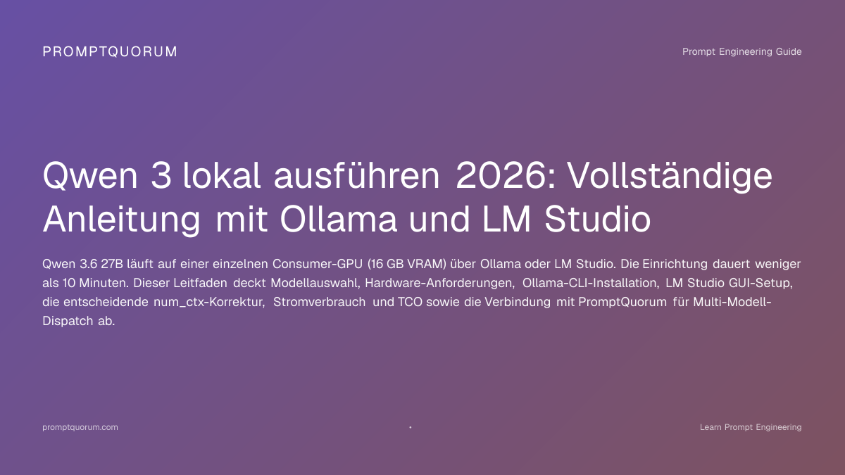 Qwen 3 lokal ausführen 2026: 16 GB VRAM, unter 10 Min