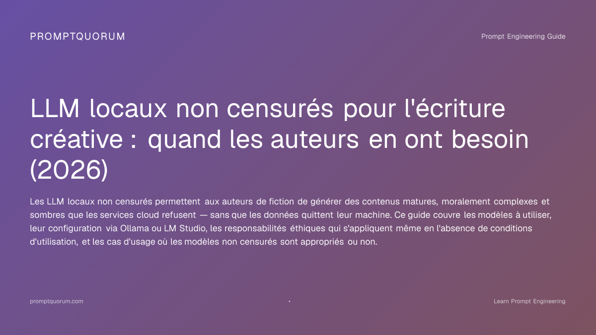 LLMs locaux non censurés pour l'écriture créative 2026