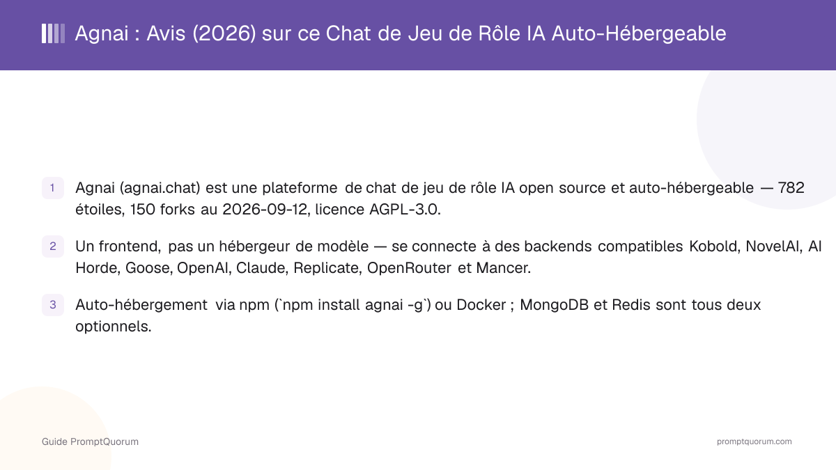Agnai : Avis (2026) sur ce Chat de Jeu de Rôle IA Auto-Hébergeable