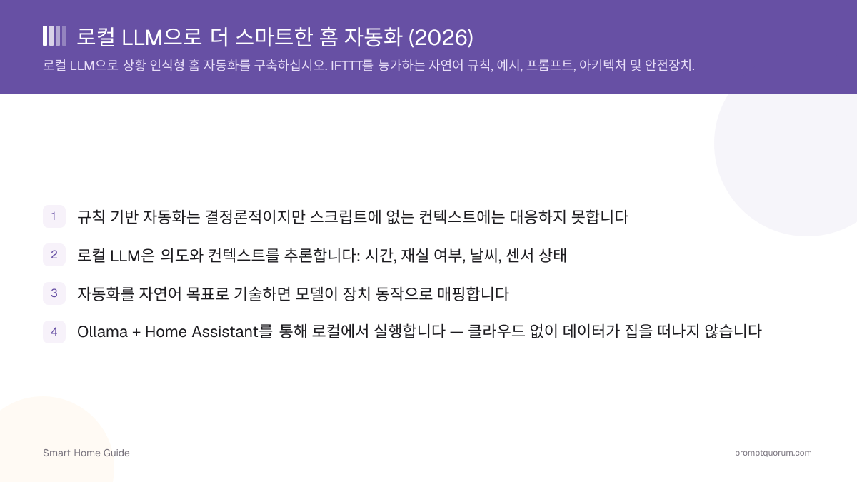 로컬 LLM으로 더 스마트한 홈 자동화 (2026)
