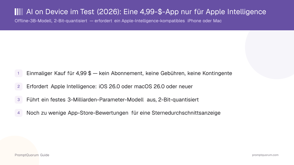 AI on Device im Test (2026): Eine 4,99-$-App nur für Apple Intelligence