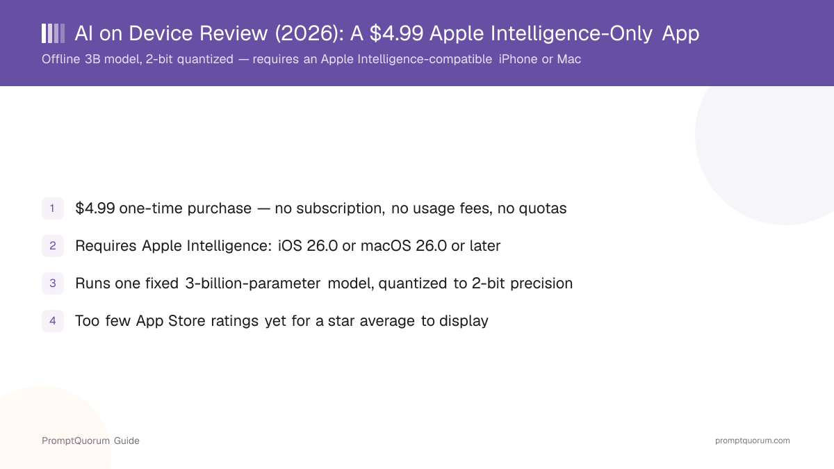 AI on Device Review: A $4.99 Apple Intelligence-Only App