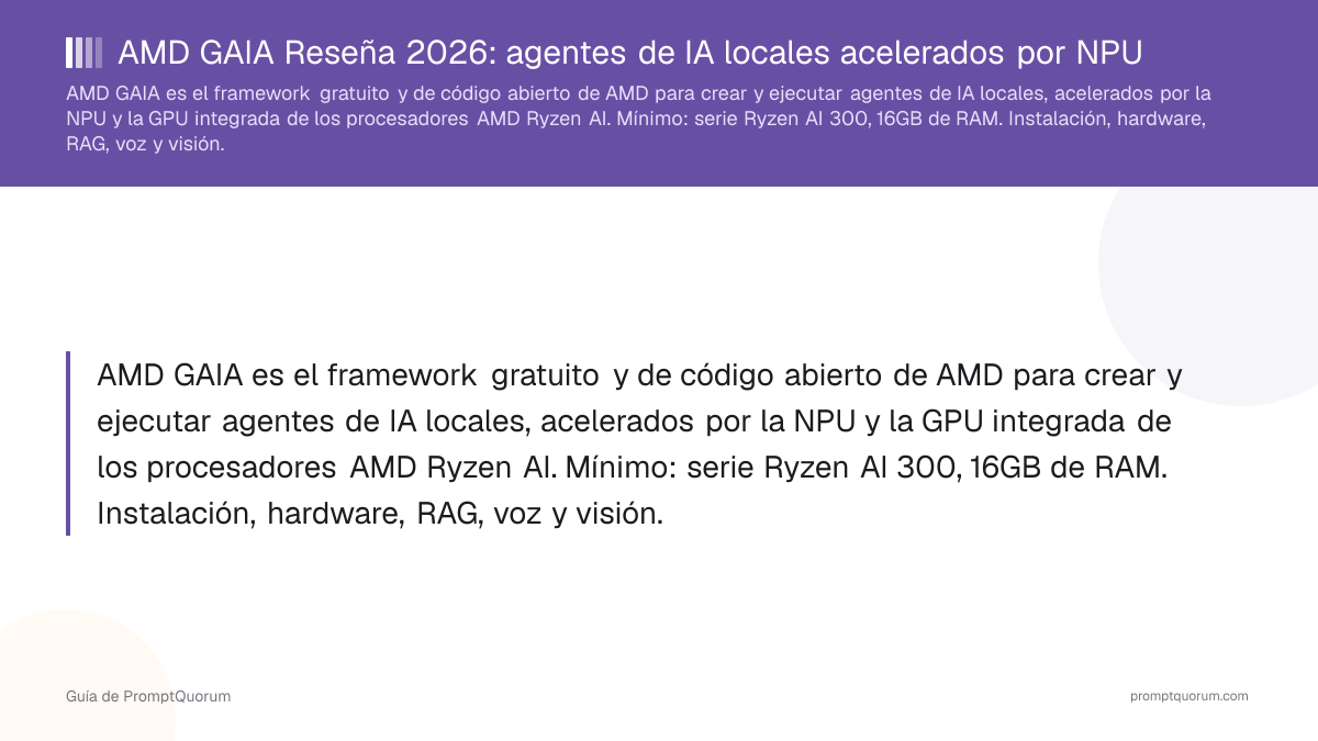 AMD GAIA Reseña 2026: agentes de IA locales acelerados por NPU