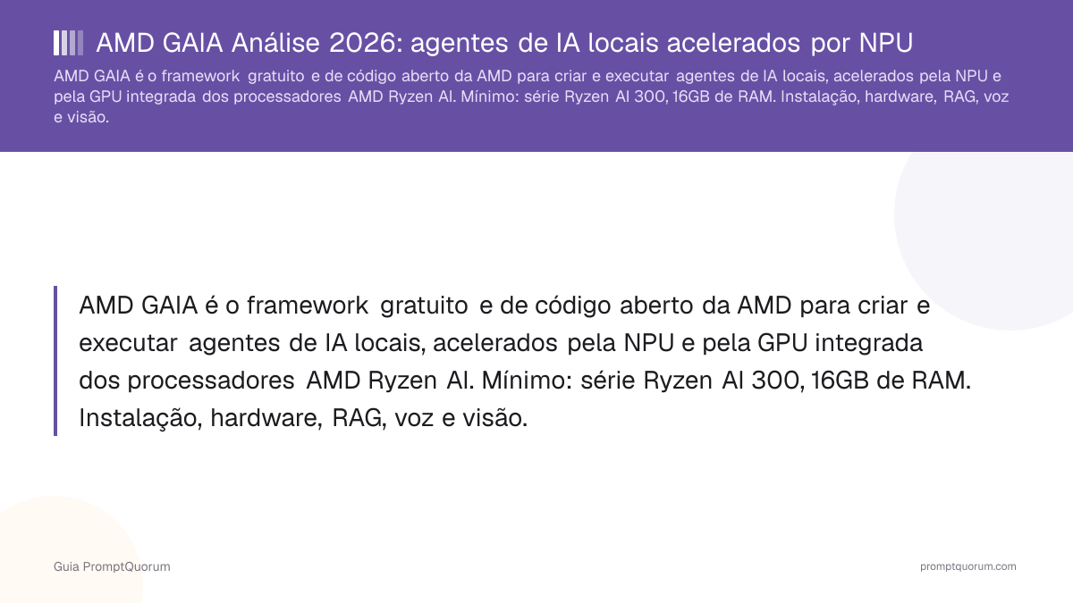 AMD GAIA Análise 2026: agentes de IA locais acelerados por NPU